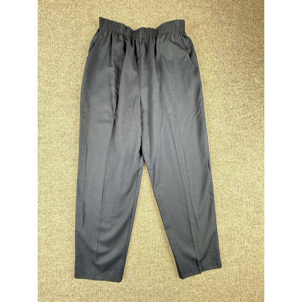 Vintage Briggs Pants Womens 12P Blue Petite Twill Pull On Elastic Waist Made USA